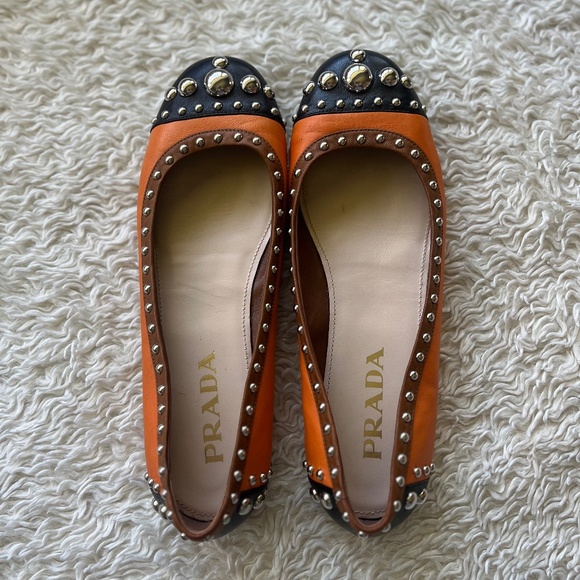 Prada Studded Ballet Flats - Picture 1 of 6